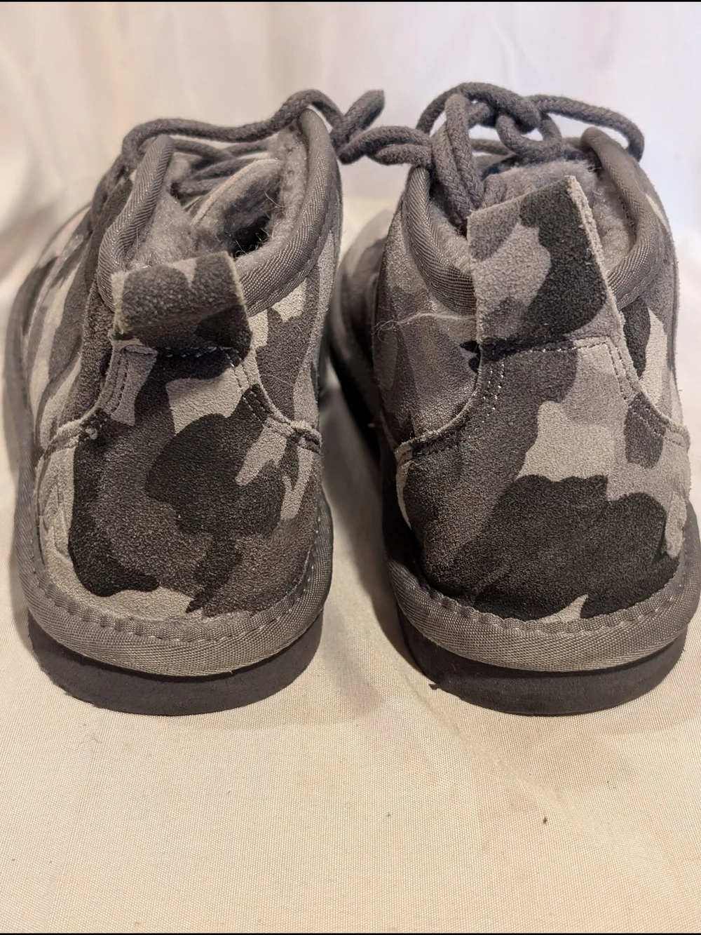Alpine Design Gray and Black Camo Kids Lace-Up Chukka Boots